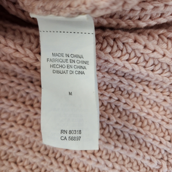 Lucky Brand light pink wool blend crochet sweater size M - Picture 4 of 8